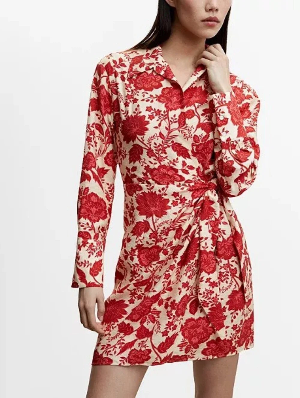 MANGO Women's Floral Wrap Dress Size 2 - Picture 1 of 10
